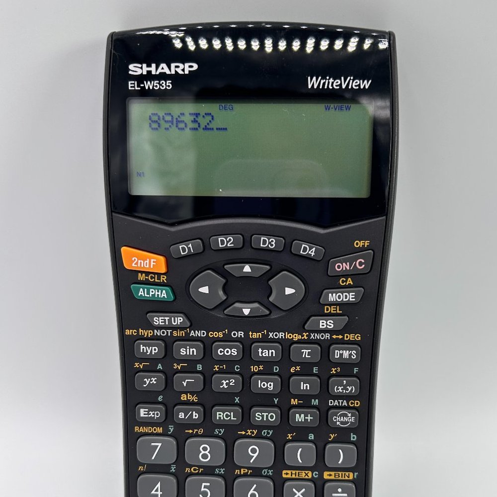 Sharp EL-W535 WriteView Scientific Calculator w/Cover Black WORKS